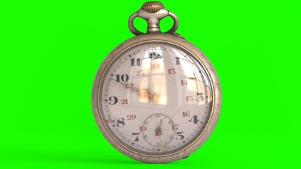 pocket watch with green background