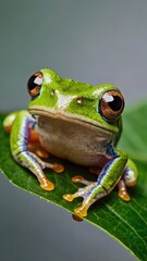 Ai gen Macro shot of tiny tree frog