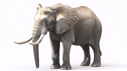 Obraz premium realistic elephant with white background