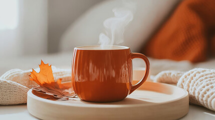 An orange coffee cup