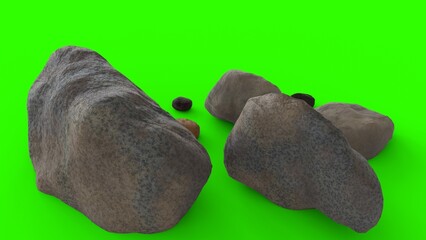 river rocks with green background