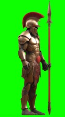 spartan soldier with green background
