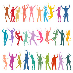 Happy people colorful figures