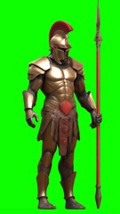 spartan soldier with green background