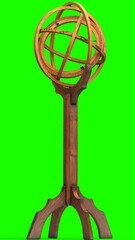 spherical astrolabe with green background