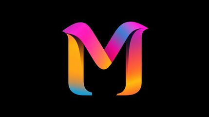 Letter M logo, overlapping design, stylish and bold 