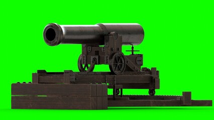 vintage tsar cannon with green background