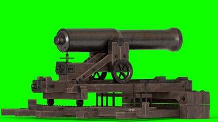 vintage tsar cannon with green background
