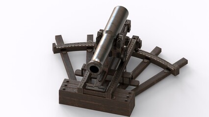 vintage tsar cannon with white background