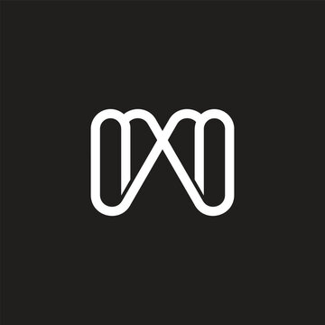 letters wx thin lines simple linked logo vector