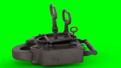 wawel padlock with green background