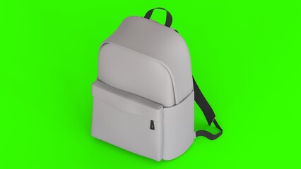white backpack with green background