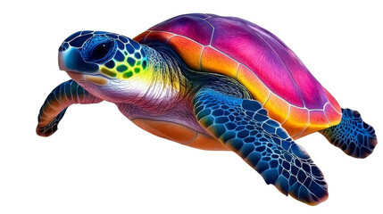 Rainbow turtle a colorful reptile in its natural habitat. experience the vibrant beauty of this shelled creature in its natural environment. a captivating image of wildlife.