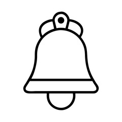 christmas bell Outline Icon, christmas icon - Black outline icon of christmas bell symbolizing Christmas, holidays, and festive in simple design.