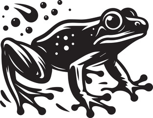 Frog black silhouette vector