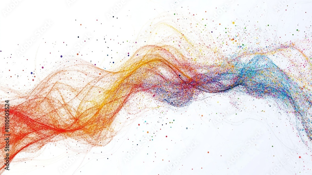 Poster a mesmerizing visual representation of quantum entanglement, featuring a network of colorful threads