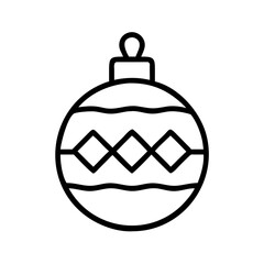 Obraz premium christmas ornament ball Outline Icon, christmas icon - Black outline icon of christmas ornament ball symbolizing Christmas, holidays, and festive in simple design.