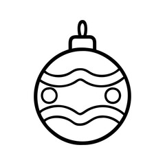 Obraz premium christmas ornament ball Outline Icon, christmas icon - Black outline icon of christmas ornament ball symbolizing Christmas, holidays, and festive in simple design.
