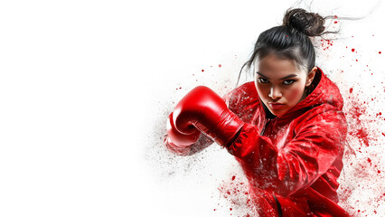 Urban gym boxing action high-resolution sport photo with creative strategy and colorful background