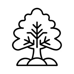 snow covered tree Outline Icon, christmas icon - Black outline icon of snow covered tree symbolizing Christmas, holidays, and festive in simple design.