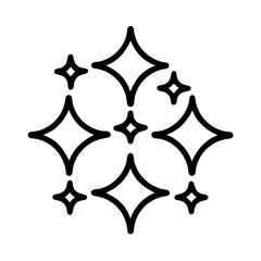 sparkling lights Outline Icon, christmas icon - Black outline icon of sparkling lights symbolizing Christmas, holidays, and festive in simple design.