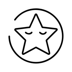 star Outline Icon, christmas icon - Black outline icon of star symbolizing Christmas, holidays, and festive in simple design.