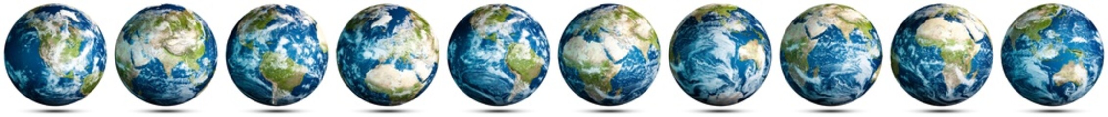 World globe planet Earth map sphere set