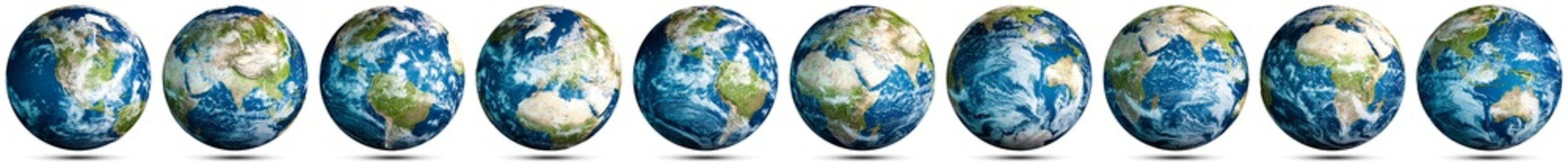 World globe planet Earth map sphere set