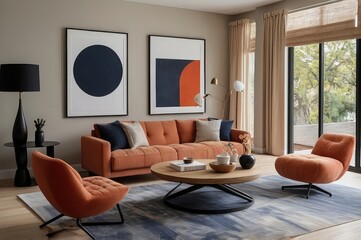 Fototapeta premium modern living room with transparent background, modern living room,living room interior,living room with fireplace,