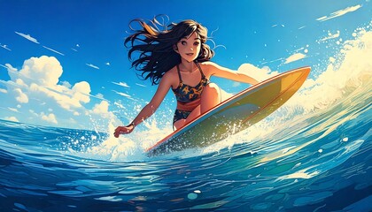 サーフィンする人