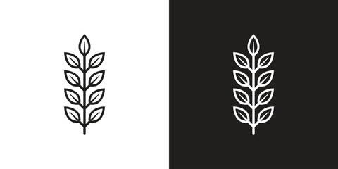 Vector Leaves Icons Black And White