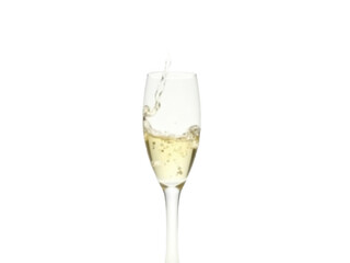 Golden Sparkle: Champagne Pour in Glass