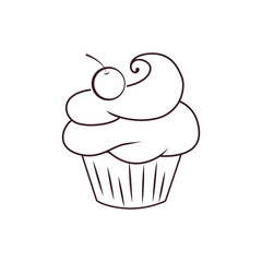 The cupcake icon. A simple cupcake icon for social media, apps, and web design. Vector illustration.