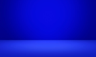 Empty bright blue studio background, product display with copy space for displaying content design. Banner for product advertising