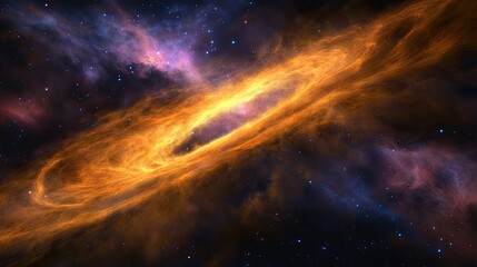 A vibrant and colorful space nebula, with swirling cosmic clouds of gas and dust, set against a backdrop of distant stars and galaxies, evoking the beauty of the universe