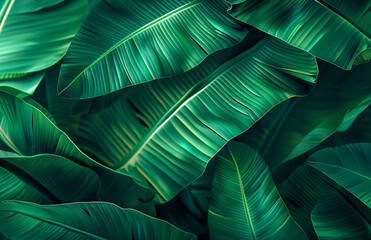 Fresh Green Banana Leaf abstract background realistic bananas leaf wallpaper