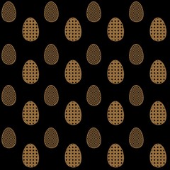 Pattern of decorative Easter eggs on a dark background for spring celebrations