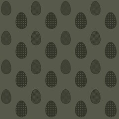 Decorative Easter egg pattern in dark green for spring celebrations