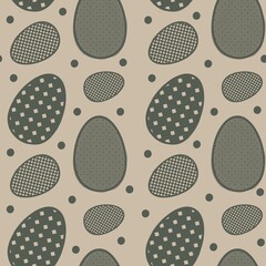 Colorful Easter eggs with patterns arranged in a seamless design for spring celebrations