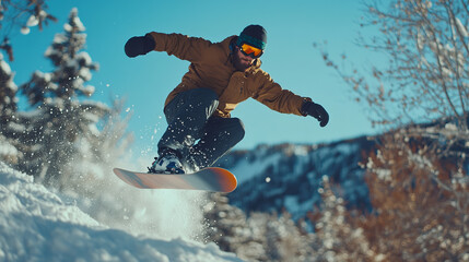 A skier sliding on the snow