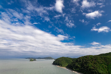 神前海岸の潜島(ドローンによる空撮）