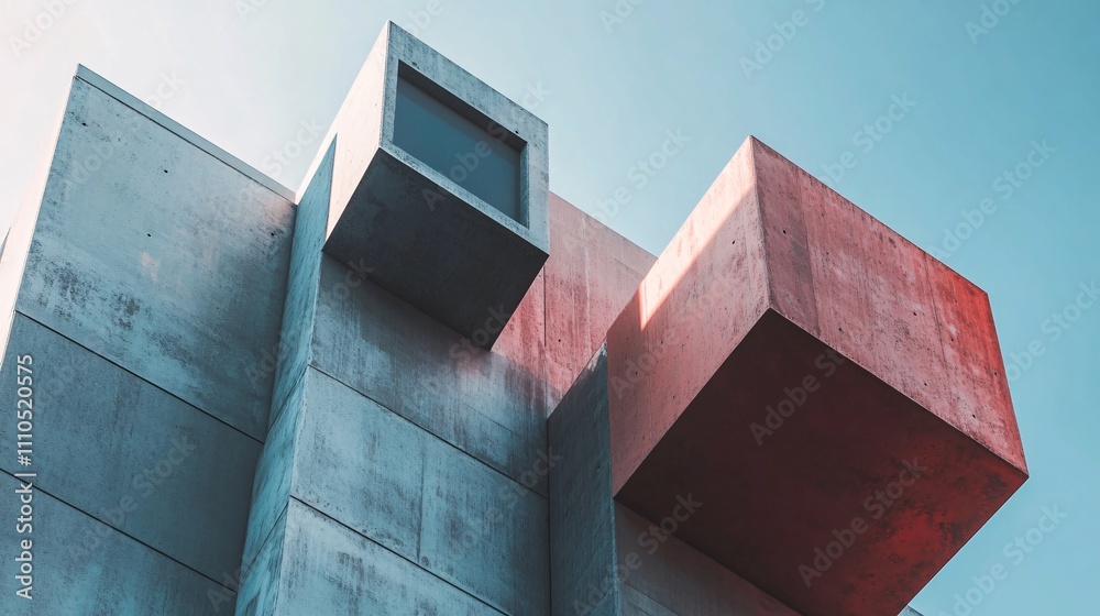 Poster Modern architecture building showing abstract geometric shapes