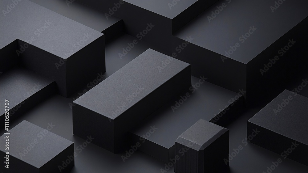 Poster Dark geometric shapes are creating a modern and minimalist abstract composition