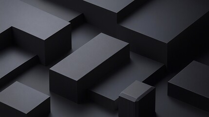 Dark geometric shapes are creating a modern and minimalist abstract composition