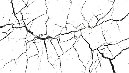 Crack texture lines isolated on transparent background. Vector grunge style cracked texture with cracked pattern for abstract background.