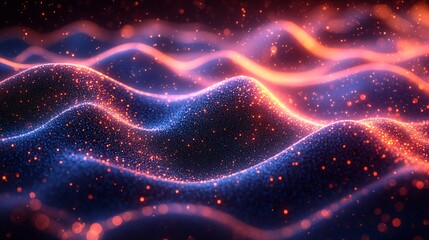 Fototapeta premium Elegant Glowing Hills of Luminous Blue Light