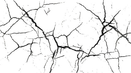 Crack texture lines isolated on transparent background. Vector grunge style cracked texture with cracked pattern for abstract background.