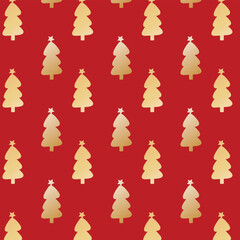 Vector seamless pattern with hand drawn Christmas trees	
