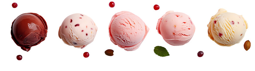 Watercolor ice-creams with wafer