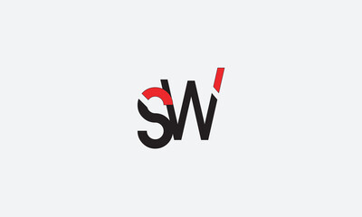 SW, WS, S, W Abstract Letters Logo Monogram	
